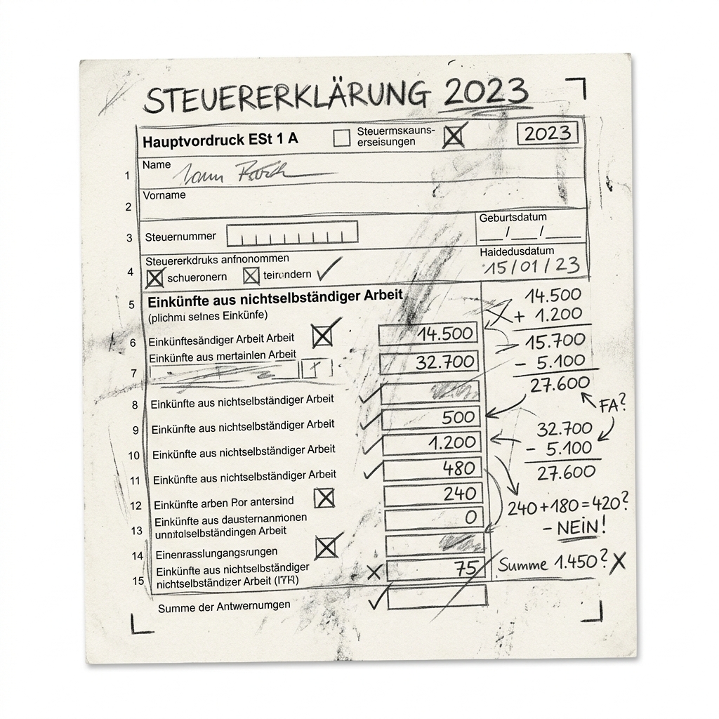 Steuererklärung Skizze