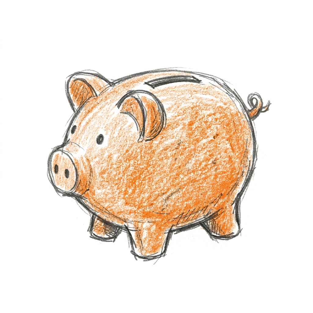 Sparschwein Skizze